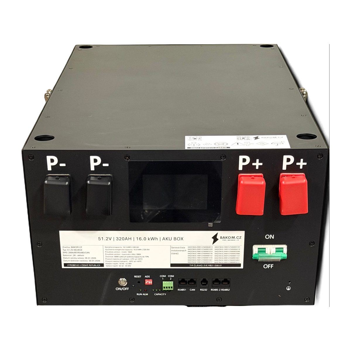 BK16A-RC — kovový AkuBox 51,2 V / 320 Ah